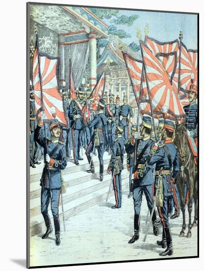 Japanese Emperor and Troops Russian-Japanese War (March 1904)-null-Mounted Giclee Print