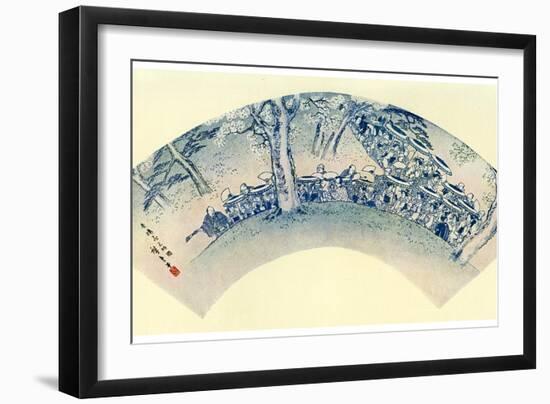 Japanese Fan Print (Ogi Shap), 19th Century-Ando Hiroshige-Framed Giclee Print