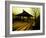 Japanese Gazebo on Deck overlooking Water and Hills-Jan Lakey-Framed Photographic Print