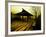 Japanese Gazebo on Deck overlooking Water and Hills-Jan Lakey-Framed Photographic Print