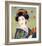 Japanese Geisha in Fall Leaves-null-Framed Giclee Print