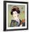 Japanese Geisha in Fall Leaves-null-Framed Giclee Print