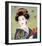 Japanese Geisha in Fall Leaves-null-Framed Giclee Print