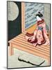 Japanese Geisha in Snow-null-Mounted Giclee Print