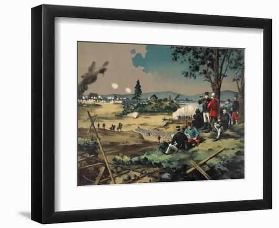 Japanese General Observes Battle with British Commanders-null-Framed Art Print