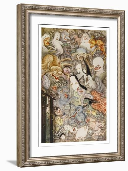 Japanese Ghosts the Shozenji Temple Fushimi Near Kyoto is Haunted by Hiyakki Yako-R. Gordon Smith-Framed Premium Giclee Print