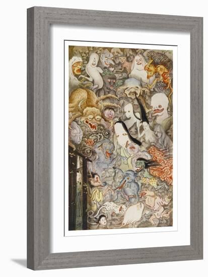 Japanese Ghosts the Shozenji Temple Fushimi Near Kyoto is Haunted by Hiyakki Yako-R. Gordon Smith-Framed Premium Giclee Print