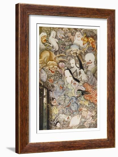 Japanese Ghosts the Shozenji Temple Fushimi Near Kyoto is Haunted by Hiyakki Yako-R. Gordon Smith-Framed Premium Giclee Print