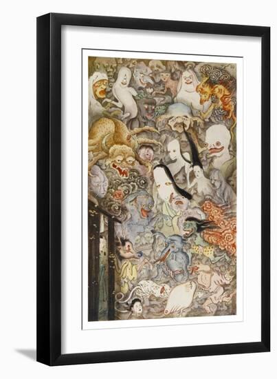 Japanese Ghosts the Shozenji Temple Fushimi Near Kyoto is Haunted by Hiyakki Yako-R. Gordon Smith-Framed Premium Giclee Print