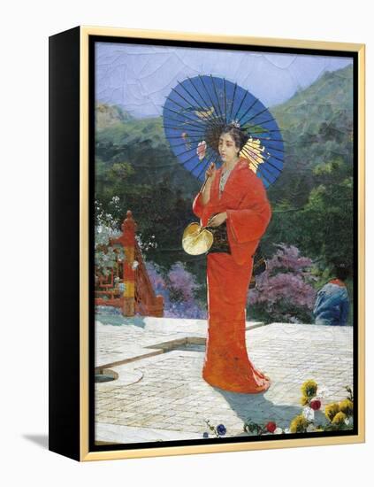 Japanese Girl, 1888-Gustav Nacciarone-Framed Premier Image Canvas