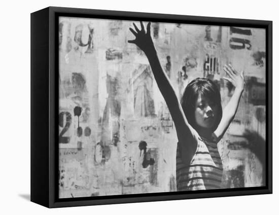 Japanese Girl Member of a Hippie Group-Michael Rougier-Framed Premier Image Canvas