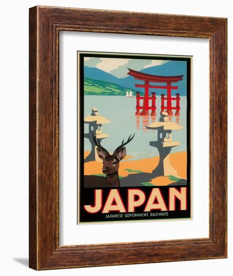 Japanese Government Railways - Hakone Shrine, Lake Ashi, Japan-Pieter Irwin Brown-Framed Giclee Print