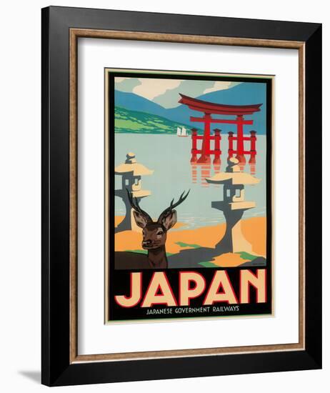 Japanese Government Railways - Hakone Shrine, Lake Ashi, Japan-Pieter Irwin Brown-Framed Giclee Print