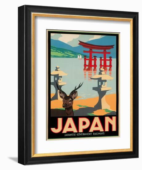 Japanese Government Railways - Hakone Shrine, Lake Ashi, Japan-Pieter Irwin Brown-Framed Giclee Print