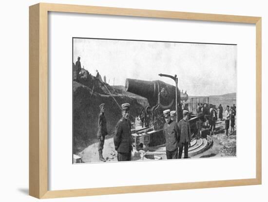 Japanese Howitzer Battery before Port Arthur, Russo-Japanese War, 1904-5-null-Framed Giclee Print