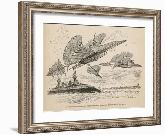 Japanese Hydrovolants in Action-Albert Robida-Framed Art Print