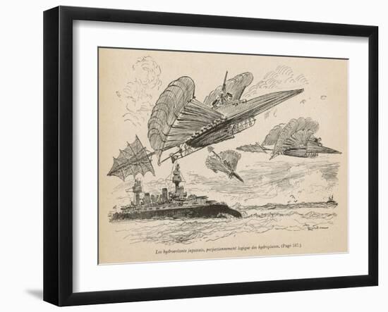 Japanese Hydrovolants in Action-Albert Robida-Framed Art Print