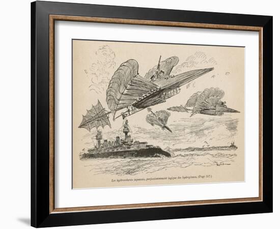 Japanese Hydrovolants in Action-Albert Robida-Framed Art Print