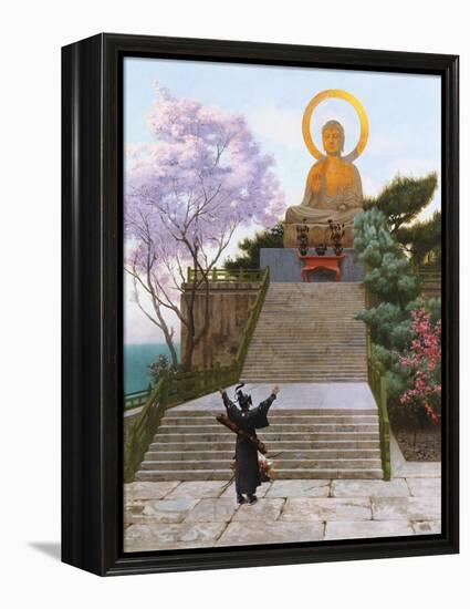 Japanese Imploring a Divinity-Jean Leon Gerome-Framed Premier Image Canvas