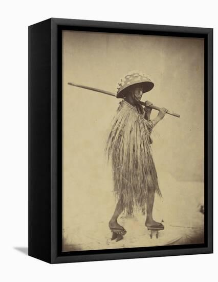 Japanese in Mackintosh, c.1865-Felice Beato-Framed Premier Image Canvas