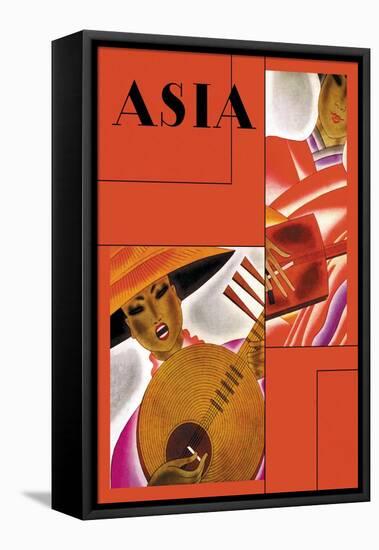 Japanese Instrument Player-Frank Mcintosh-Framed Stretched Canvas