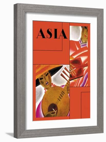 Japanese Instrument Player-Frank Mcintosh-Framed Art Print