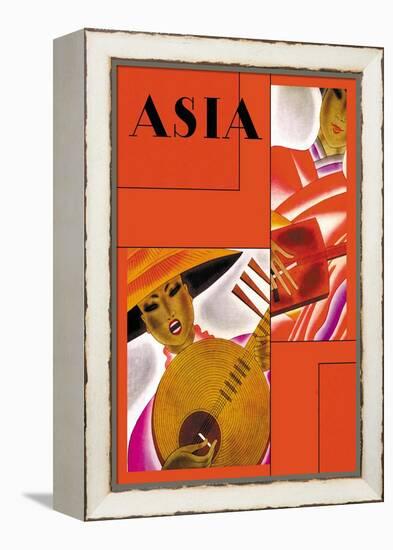 Japanese Instrument Player-Frank Mcintosh-Framed Stretched Canvas