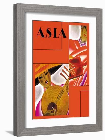 Japanese Instrument Player-Frank Mcintosh-Framed Art Print