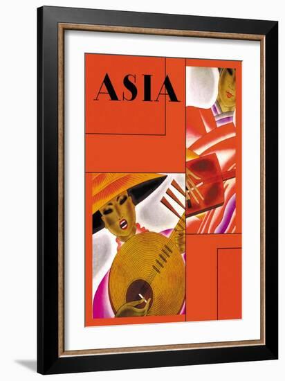 Japanese Instrument Player-Frank Mcintosh-Framed Art Print