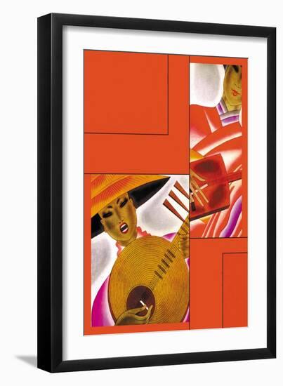 Japanese Instrument Player-Frank Mcintosh-Framed Art Print