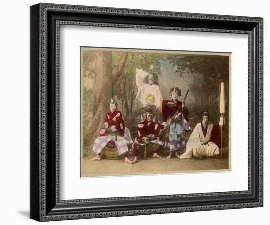 Japanese Kabuki Theatre with Actors Wearing Elaborate Make-Up and Costumes-null-Framed Photographic Print