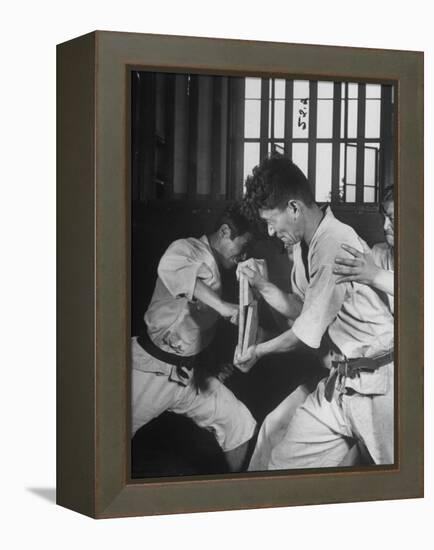 Japanese Karate Student Breaking Boards with Punch-John Florea-Framed Premier Image Canvas