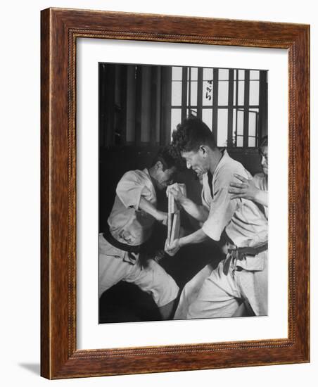 Japanese Karate Student Breaking Boards with Punch-John Florea-Framed Photographic Print