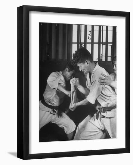 Japanese Karate Student Breaking Boards with Punch-John Florea-Framed Photographic Print