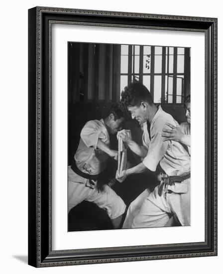 Japanese Karate Student Breaking Boards with Punch-John Florea-Framed Photographic Print