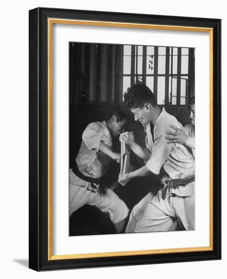 Japanese Karate Student Breaking Boards with Punch-John Florea-Framed Photographic Print