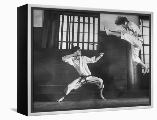 Japanese Karate Students Demonstrating Fighting-John Florea-Framed Premier Image Canvas