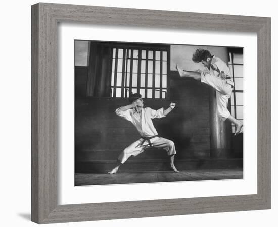 Japanese Karate Students Demonstrating Fighting-John Florea-Framed Photographic Print