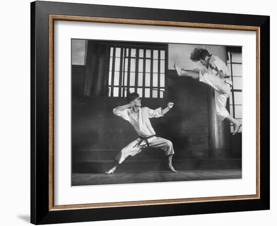 Japanese Karate Students Demonstrating Fighting-John Florea-Framed Photographic Print