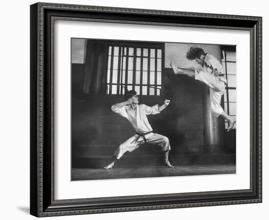 Japanese Karate Students Demonstrating Fighting-John Florea-Framed Photographic Print