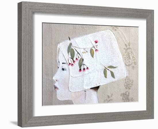 Japanese Lady with Bonnet, 2015-Susan Adams-Framed Giclee Print