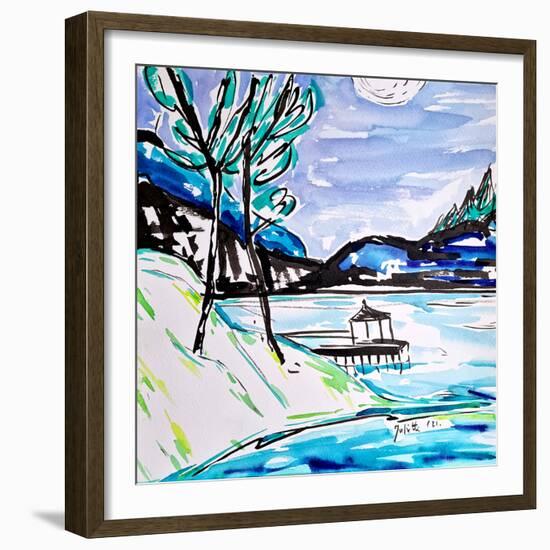 Japanese landscape-Julija Belickienė-Framed Giclee Print