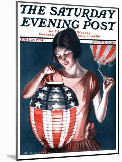 "Japanese Lantern," Saturday Evening Post Cover, June 28, 1924-Katherine R. Wireman-Mounted Giclee Print