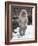 Japanese Macaque (Macaca Fuscata) Female Standing On Hind Legs In Snow, Jigokudani, Japan. February-Diane McAllister-Framed Photographic Print