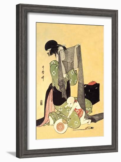 Japanese Mother and Child-Kitagawa Utamaro-Framed Art Print