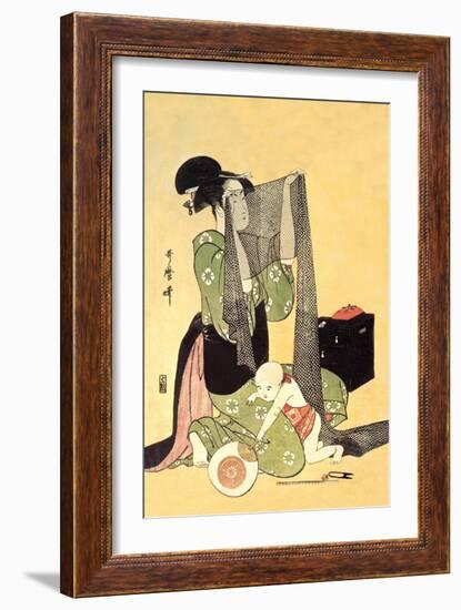 Japanese Mother and Child-Kitagawa Utamaro-Framed Art Print