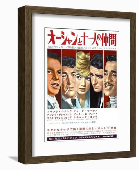 Japanese Movie Poster - Oceans Eleven, Rat Packers-null-Framed Giclee Print