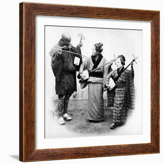 Japanese Musicians, C.1860s-Felice Beato-Framed Photographic Print