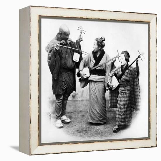 Japanese Musicians, C.1860s-Felice Beato-Framed Premier Image Canvas