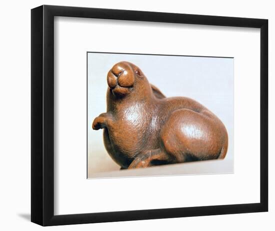 Japanese Netsuke of a hare. Artist: Unknown-Unknown-Framed Giclee Print